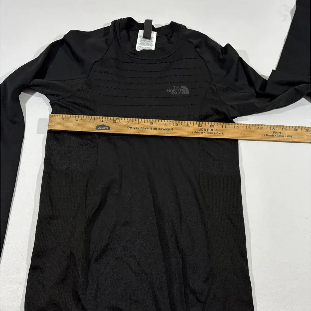 North Face Mens Sport Long Sleeve Top Black Athletic Knit Hiking Shirt Sz M/L